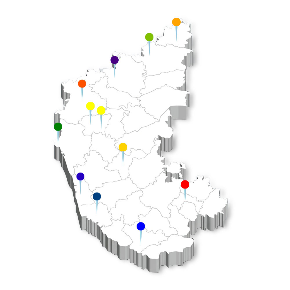 Karnataka Map showing CREDAI Presence
